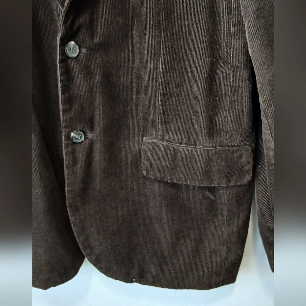 Gap Corduroy Blazer Men Medium Double Vented Preppy Dark Academia Forest - Picture 3 of 13